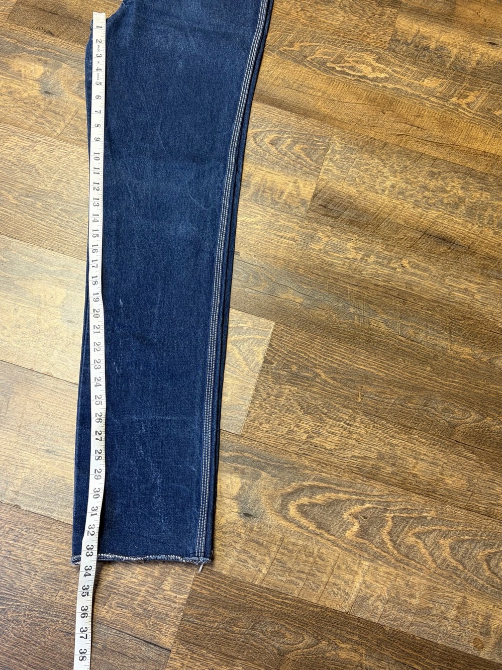 Vintage 80s Jordache Jean Women 33 (29) Pony High Waist Raw Indigo Denim Unhem - Picture 15 of 16